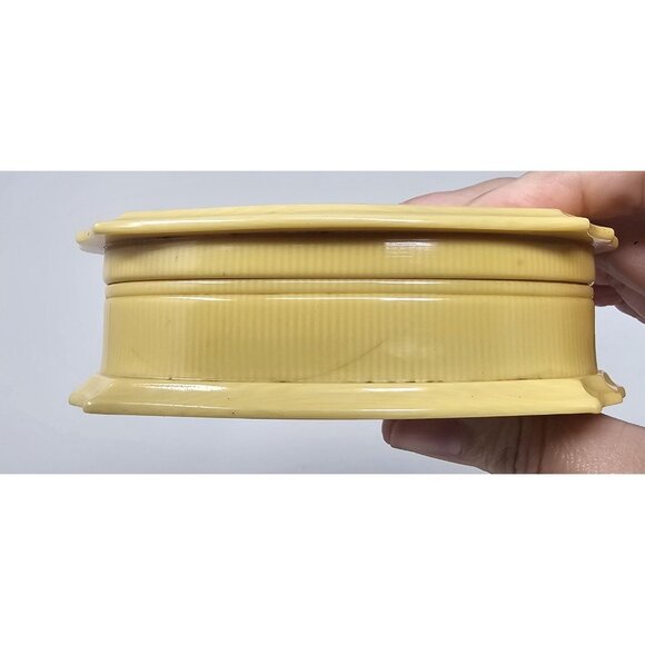 Vintage Ivory Pyralin Dubarry French Celluloid Vanity Jewelry Box Velvet Lined - Picture 5 of 16